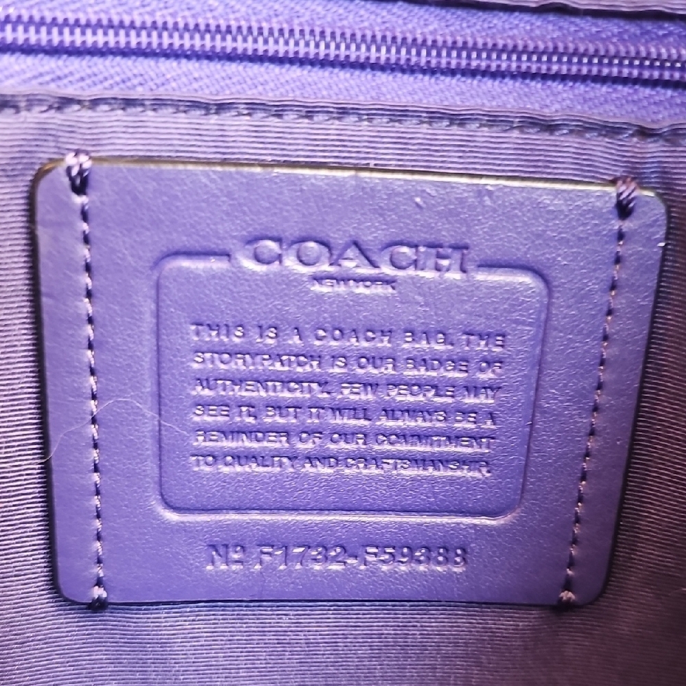 Coach 2017 Large Hologram Derby Tote Metallic Blue - Picture 4 of 17